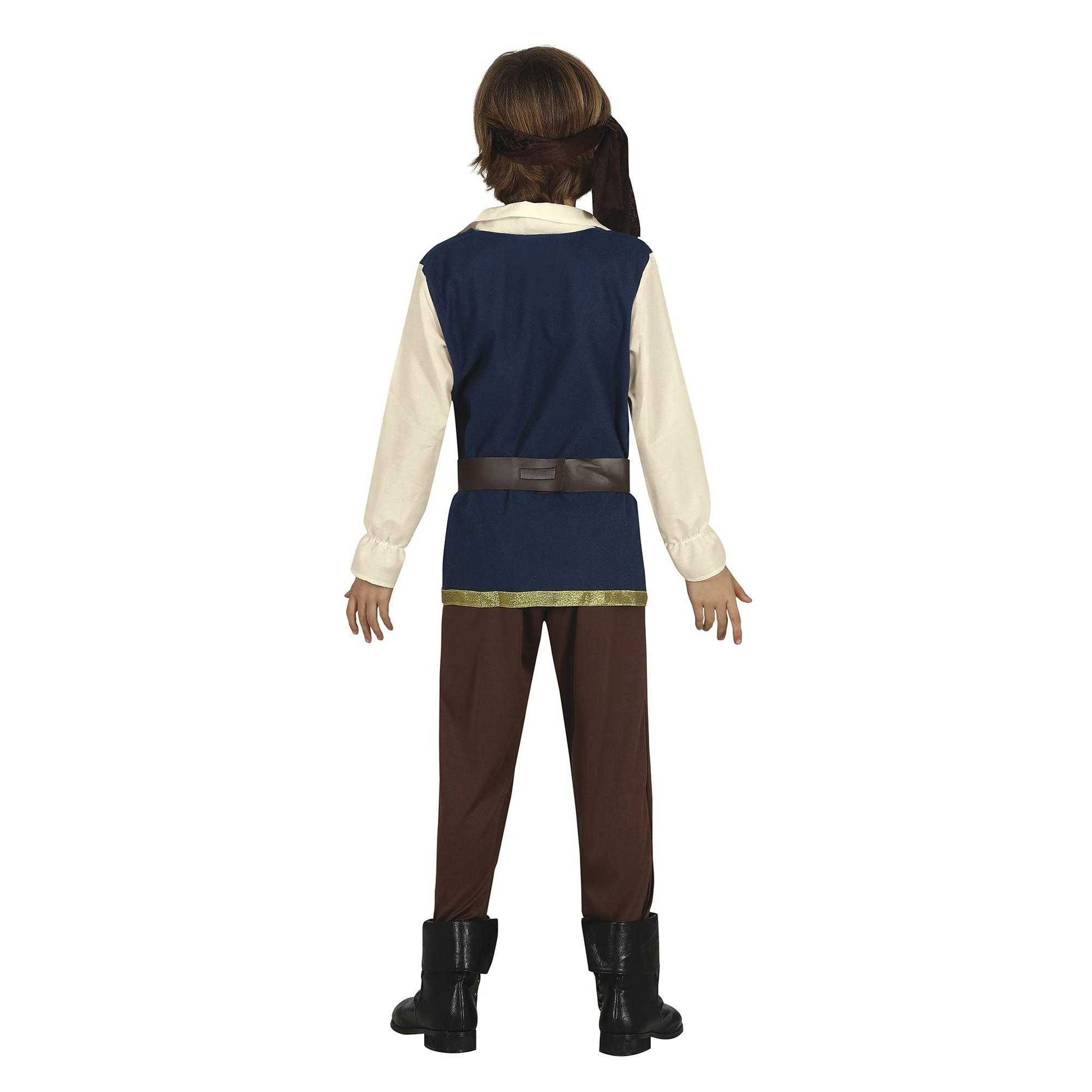 Brown-Beige - Back - Fiestas Guirca Boys Pirate Costume Set