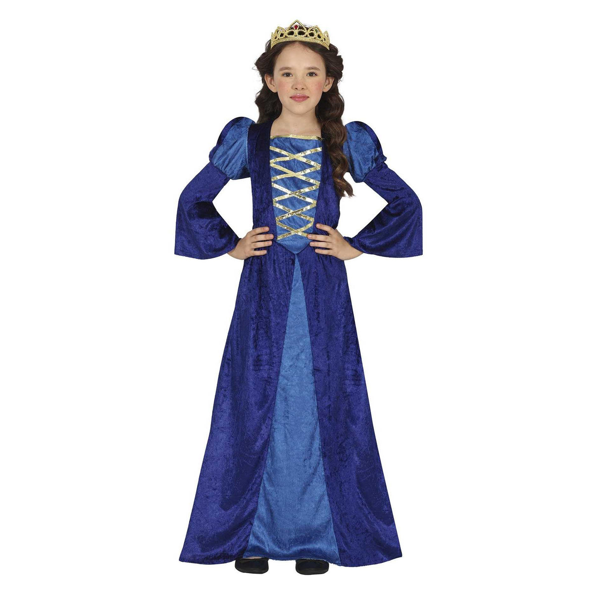 Blue - Front - Fiestas Guirca Girls Medieval Costume