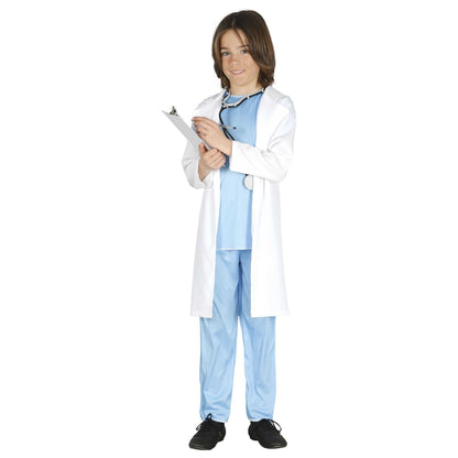 White-Blue - Front - Fiestas Guirca Childrens-Kids Surgeon Costume