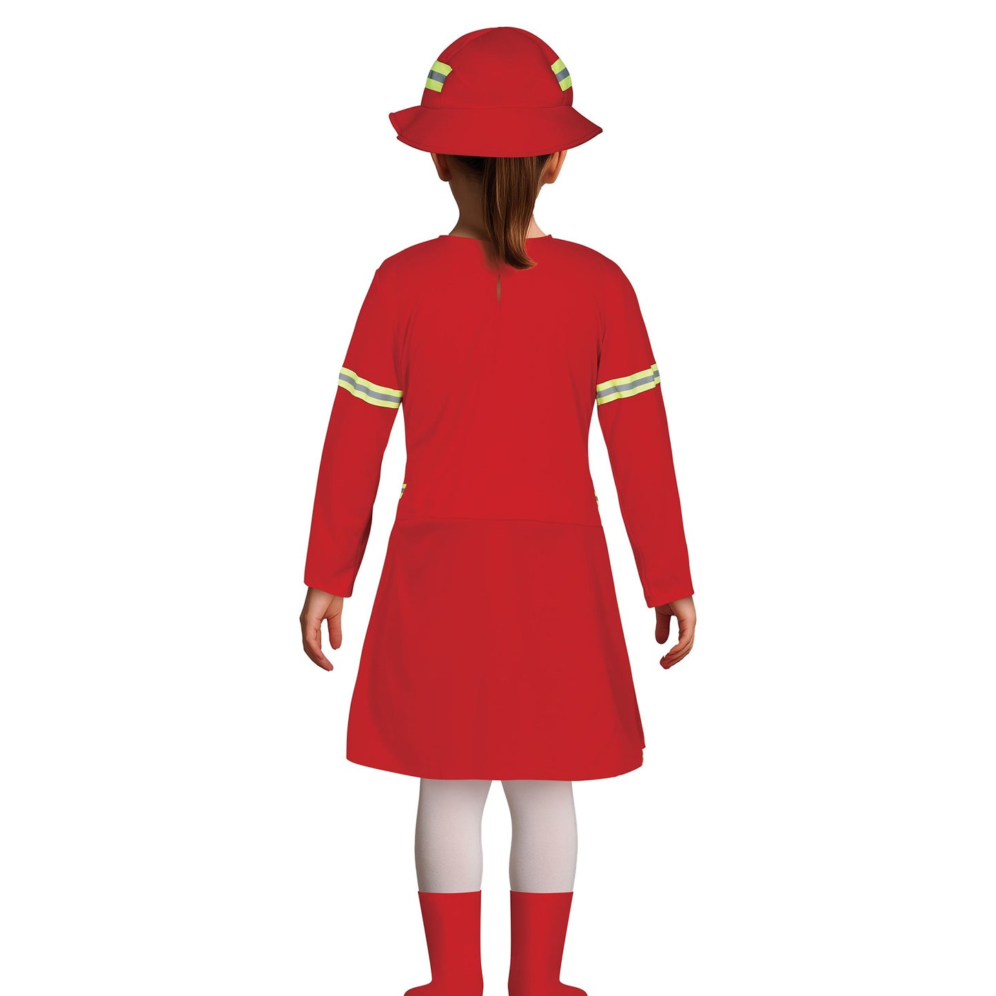Red - Back - Fiestas Guirca Girls Firefighter Costume Set