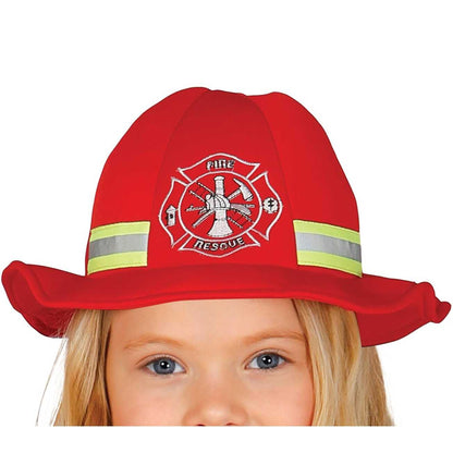 Red - Side - Fiestas Guirca Girls Firefighter Costume Set