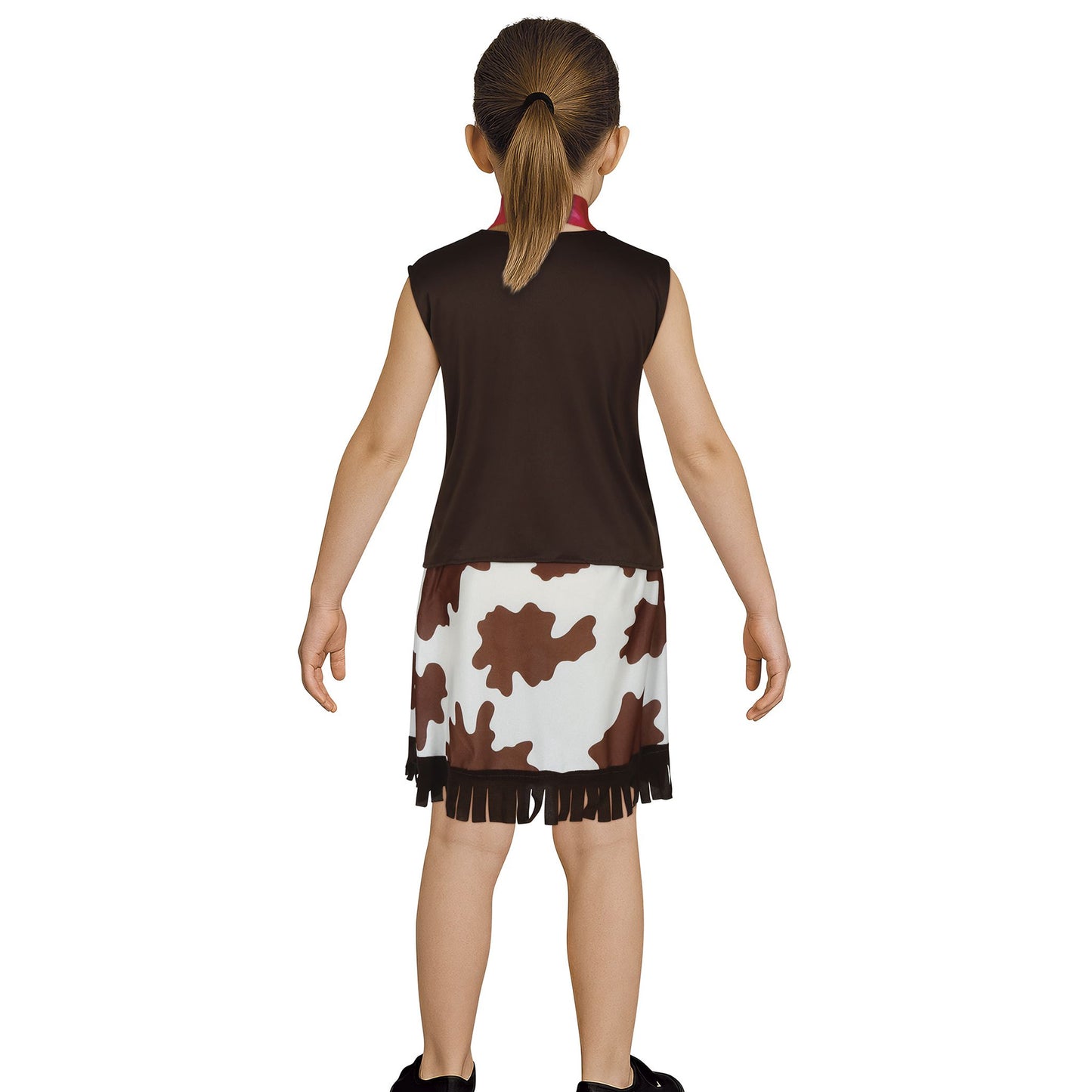 Brown-White - Back - Fiestas Guirca Girls Cowgirl Costume Set