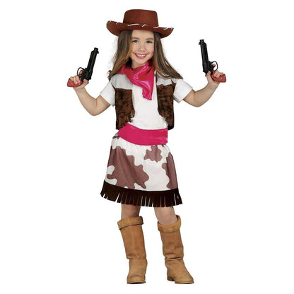 Brown-White - Front - Fiestas Guirca Girls Cowgirl Costume Set