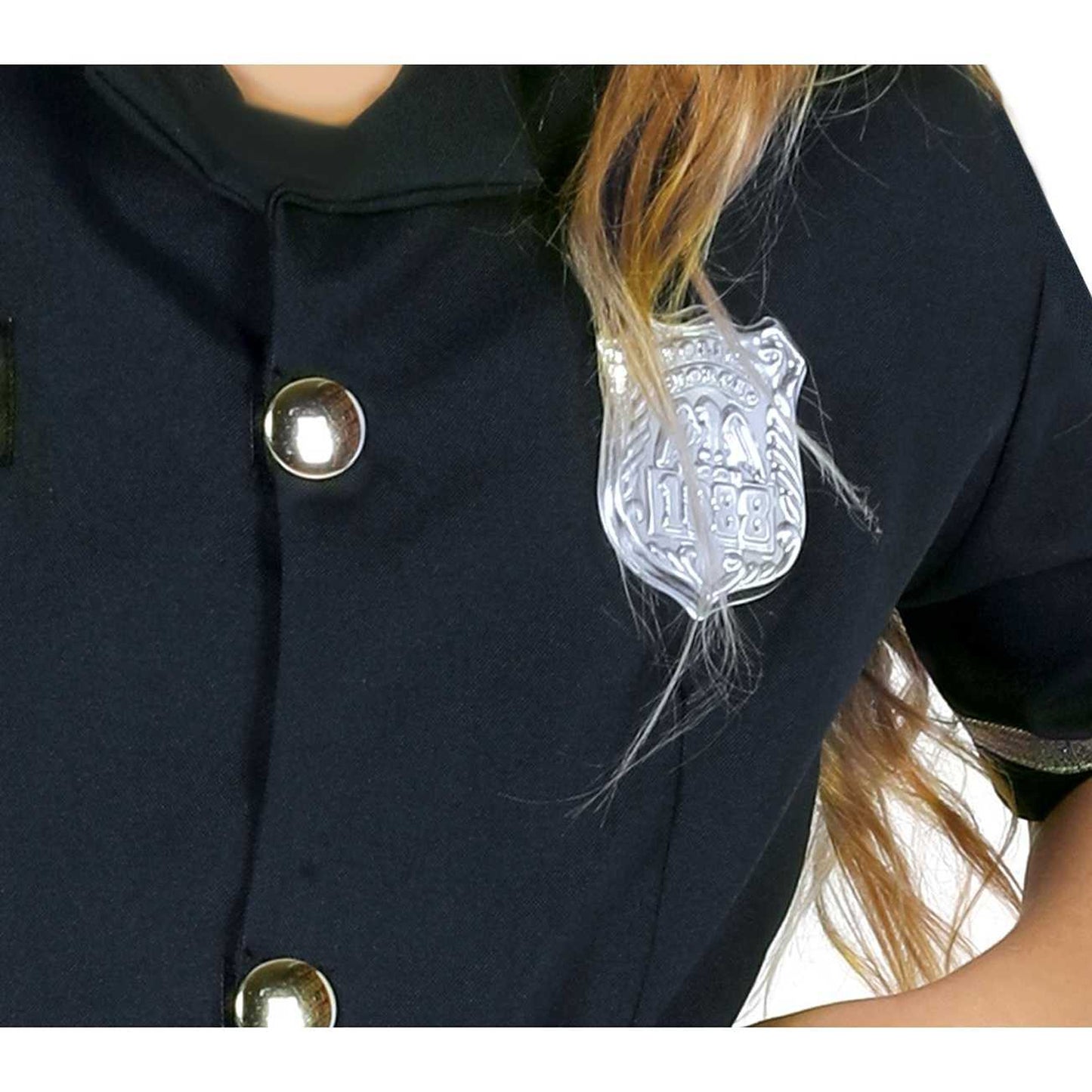 Black - Side - Fiestas Guirca Girls Police Costume Set