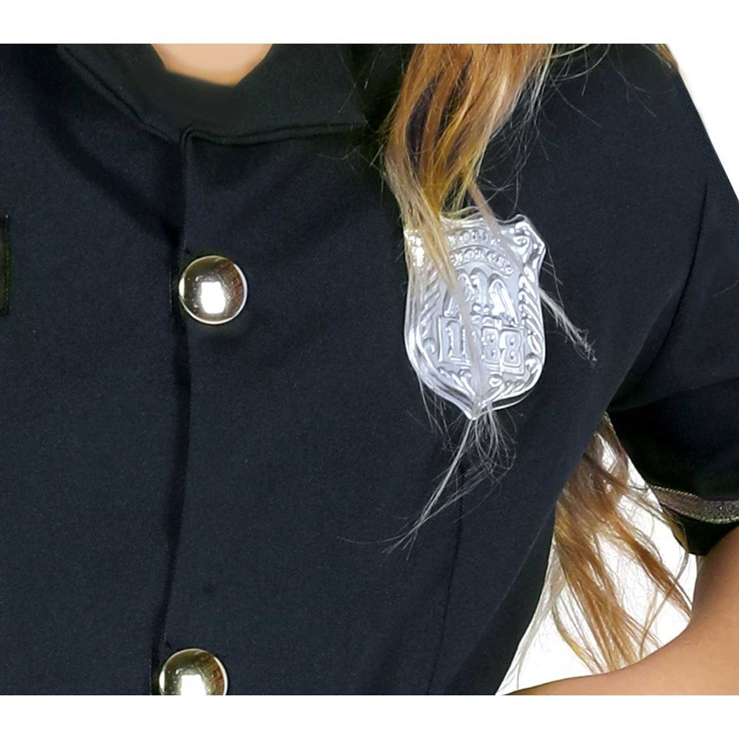 Black - Side - Fiestas Guirca Girls Police Costume Set