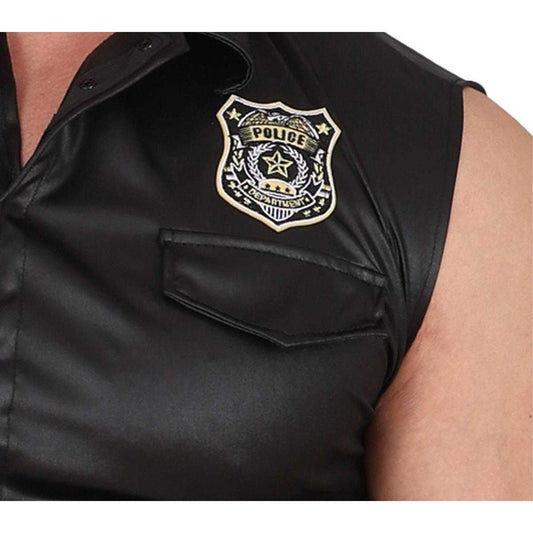 Black-Black - Front - Fiestas Guirca Mens Mr Sexy Police Costume Set