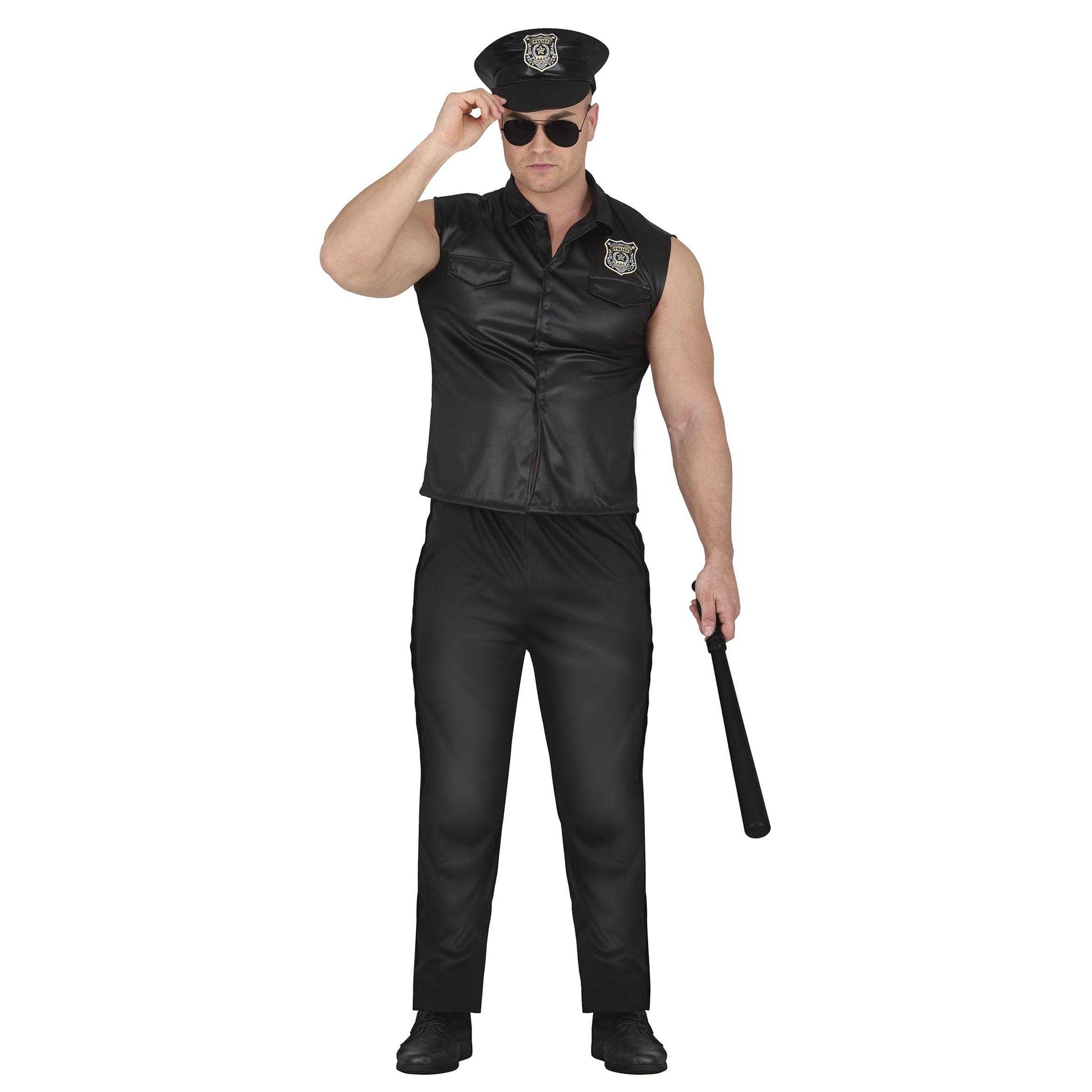Black - Lifestyle - Fiestas Guirca Mens Mr Sexy Police Costume Set