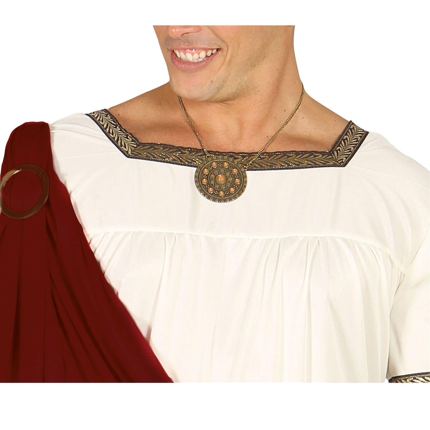 Burgundy-Beige - Side - Fiestas Guirca Mens Imperator Augusto Costume