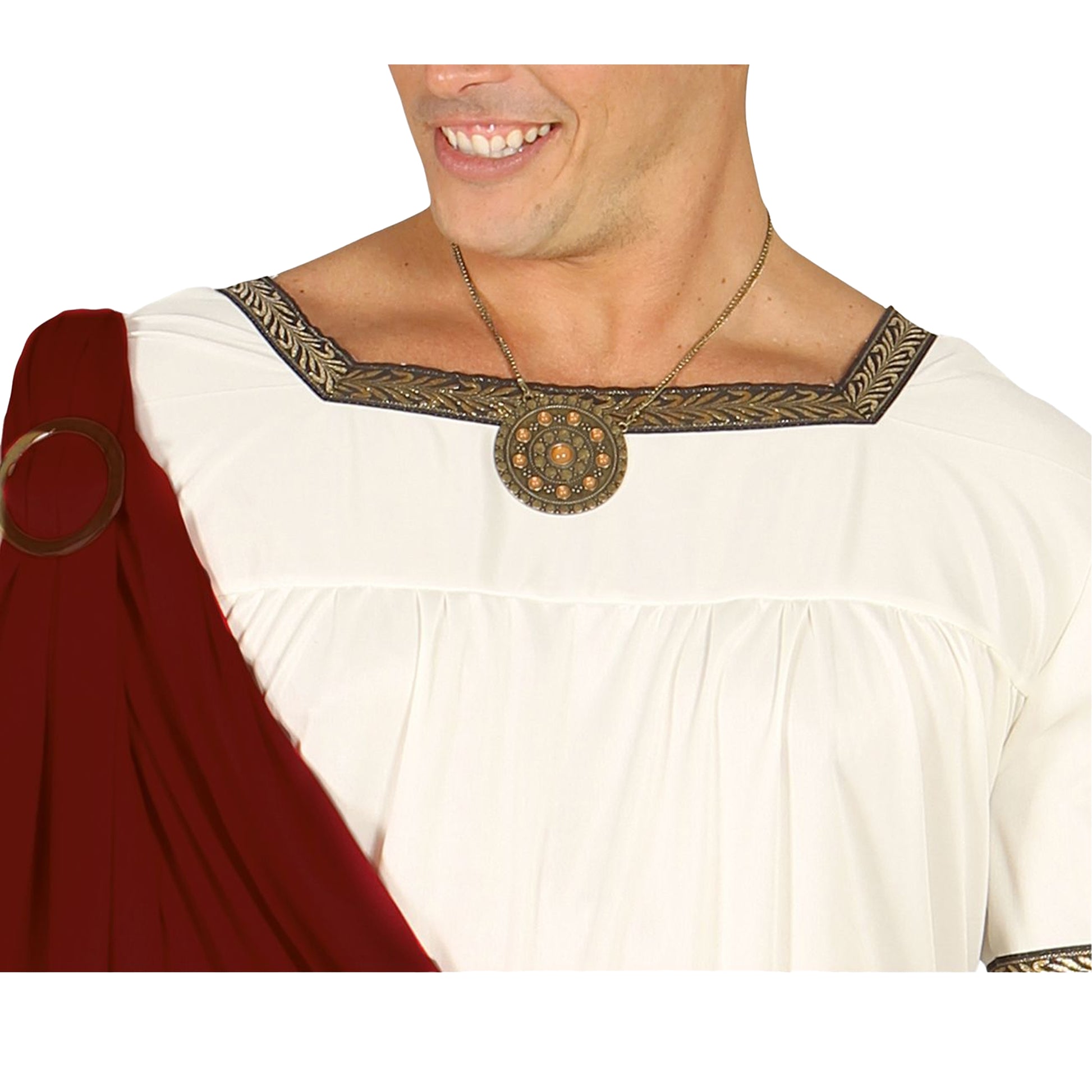 Burgundy-Beige - Side - Fiestas Guirca Mens Imperator Augusto Costume