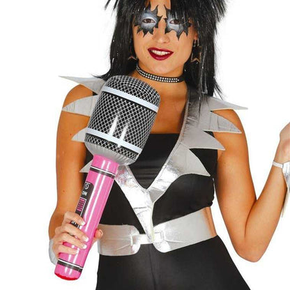 Pink-Black - Back - Fiestas Guirca Microphone Inflatable