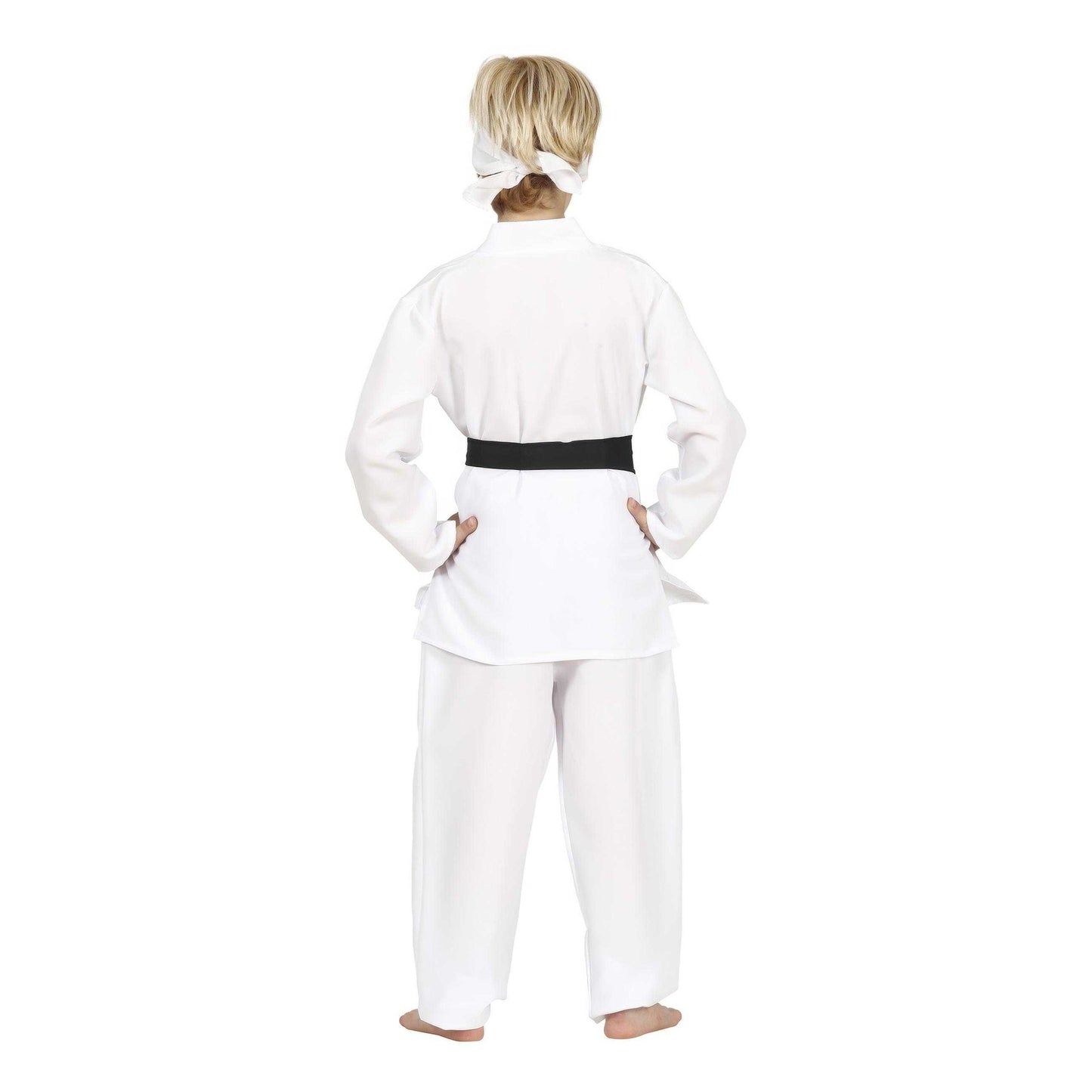 White - Back - Fiestas Guirca Childrens-Kids Karate Costume Set
