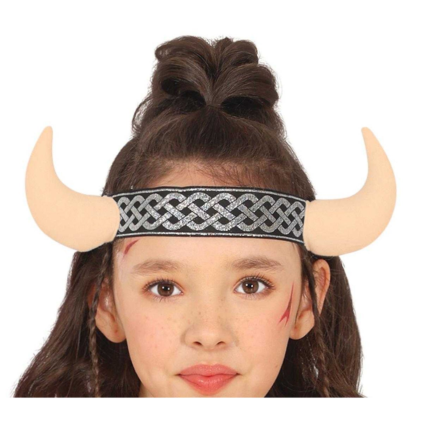 Brown - Side - Fiestas Guirca Girls Nordic Warrior Costume Set