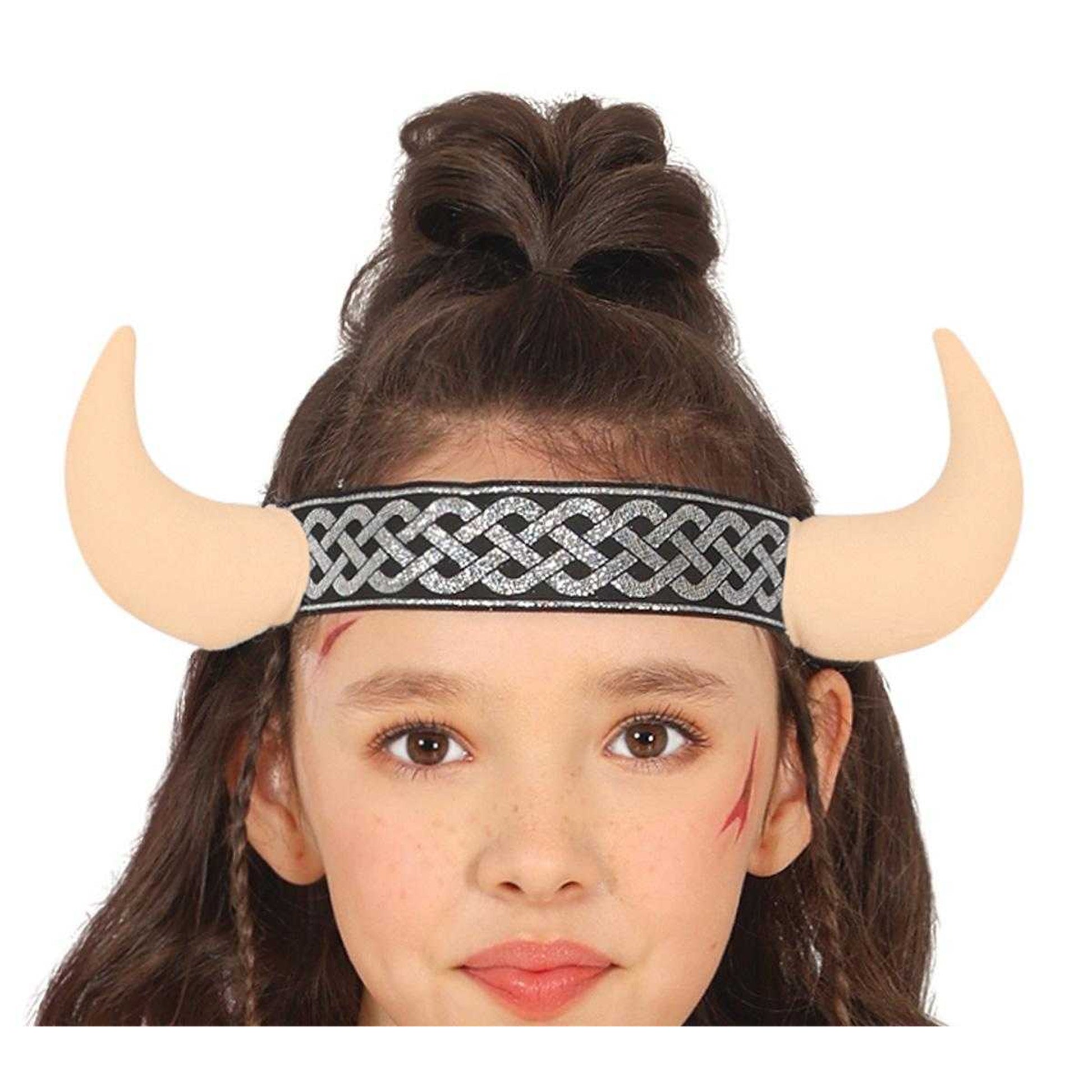 Brown - Side - Fiestas Guirca Girls Nordic Warrior Costume Set