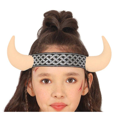 Brown - Side - Fiestas Guirca Girls Nordic Warrior Costume Set