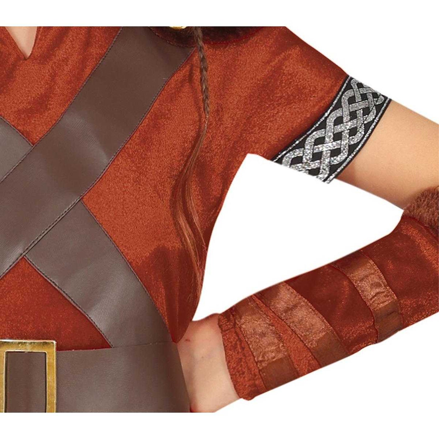 Brown - Lifestyle - Fiestas Guirca Girls Nordic Warrior Costume Set