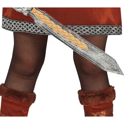 Brown - Pack Shot - Fiestas Guirca Girls Nordic Warrior Costume Set