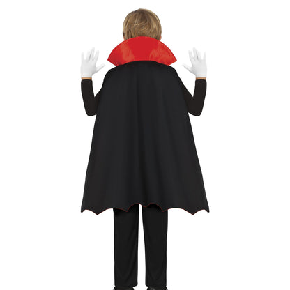 Black-Red - Back - Fiestas Guirca Childrens-Kids Vampire Costume Set