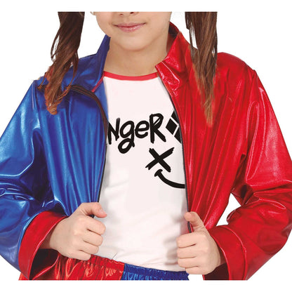 Blue-Red - Side - Fiestas Guirca Girls Dangerous Glam Costume Set