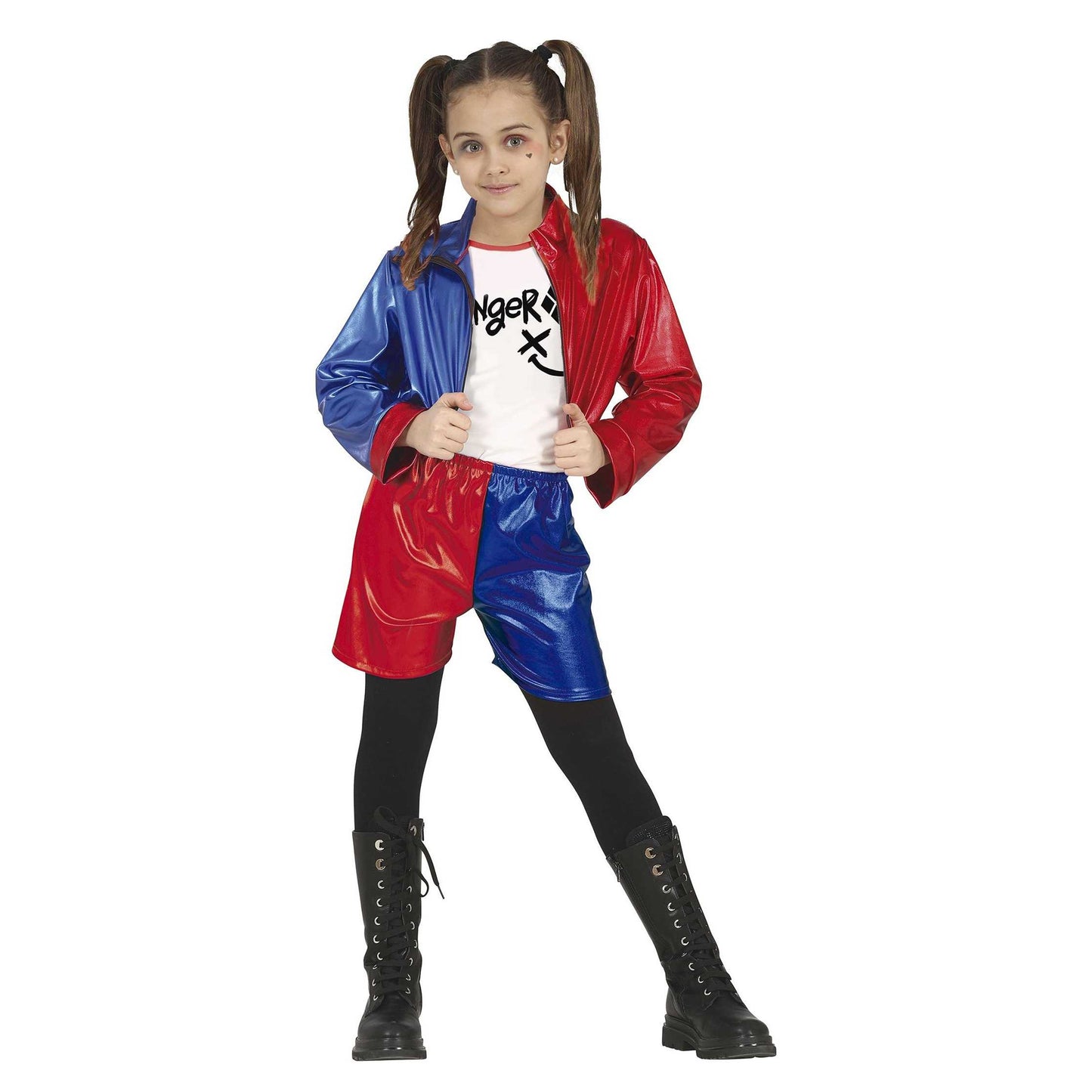 Blue-Red - Front - Fiestas Guirca Girls Dangerous Glam Costume Set