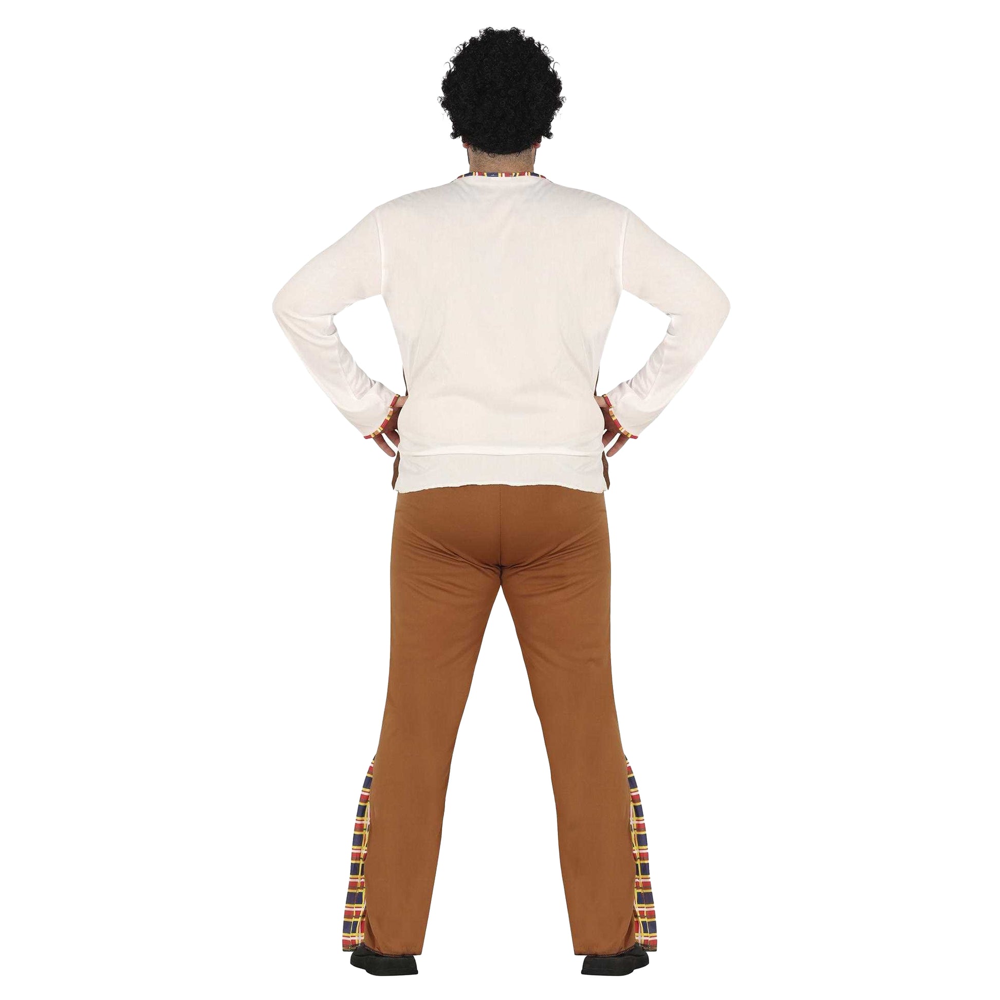 Brown - Back - Fiestas Guirca Mens Hippie Costume