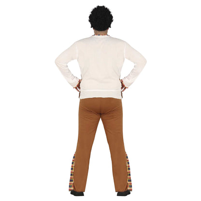 Brown - Back - Fiestas Guirca Mens Hippie Costume