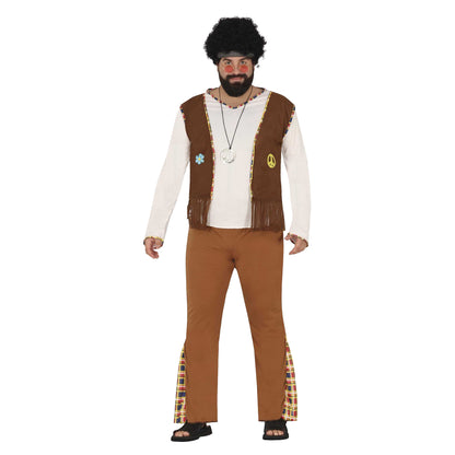 Brown - Front - Fiestas Guirca Mens Hippie Costume