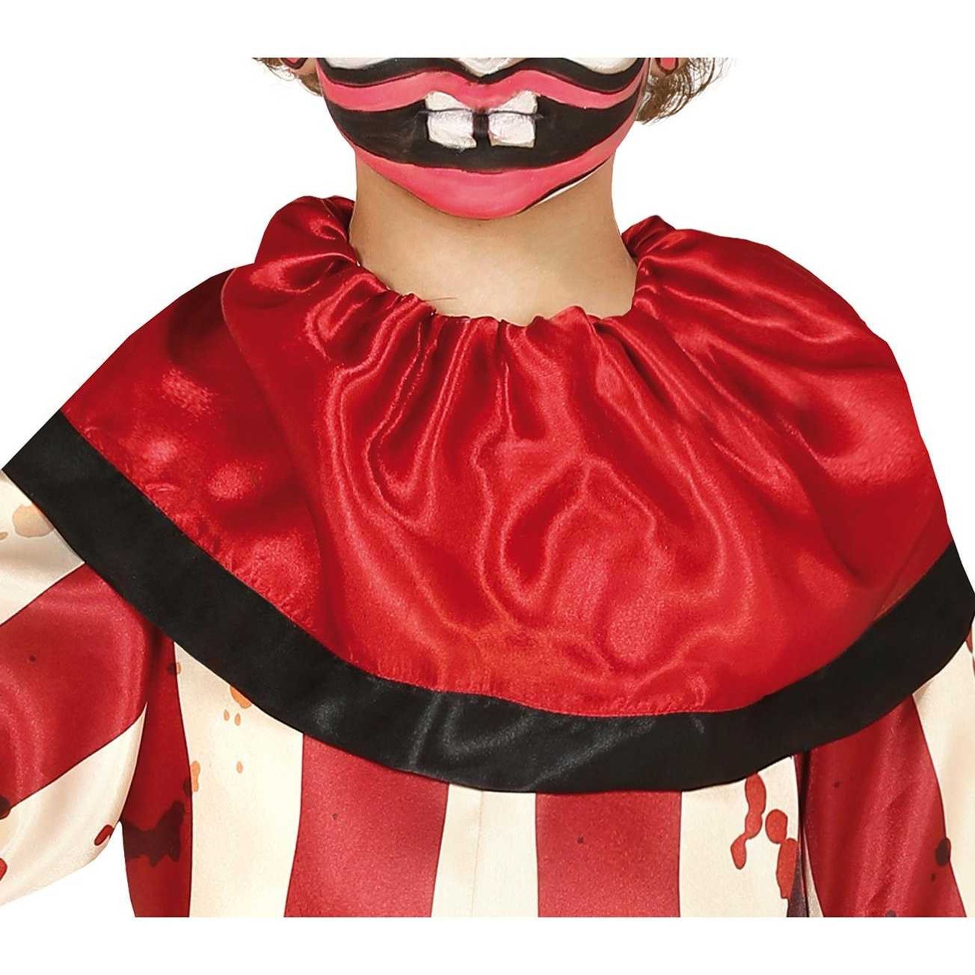 Red-Beige - Side - Fiestas Guirca Childrens-Kids Striped Clown Costume Set