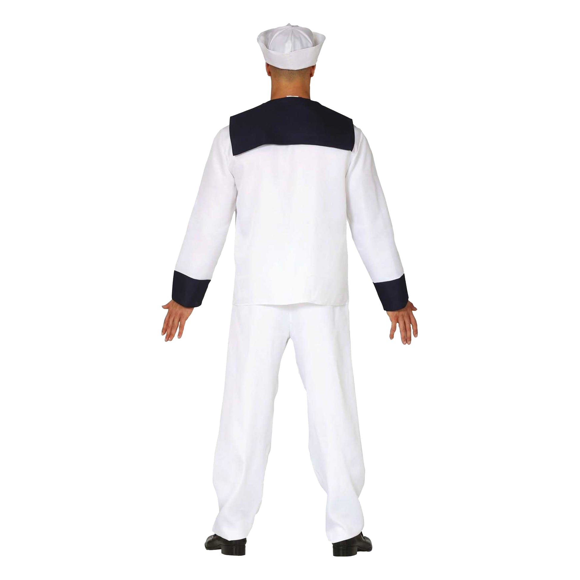 White - Back - Fiestas Guirca Mens Sailor Costume Set