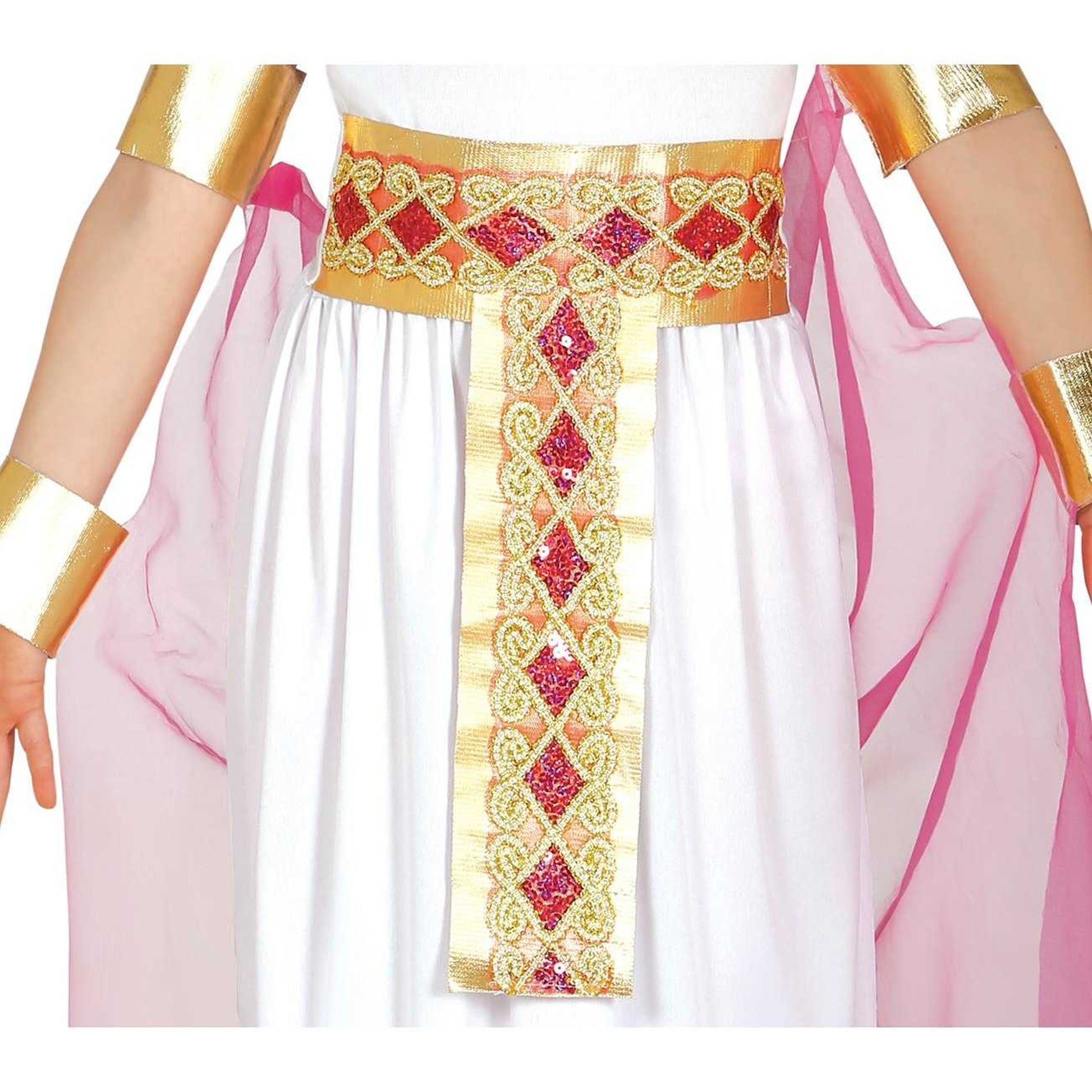 White-Gold - Side - Fiestas Guirca Girls Egyptian Costume Set