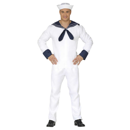 White - Front - Fiestas Guirca Mens Sailor Costume Set