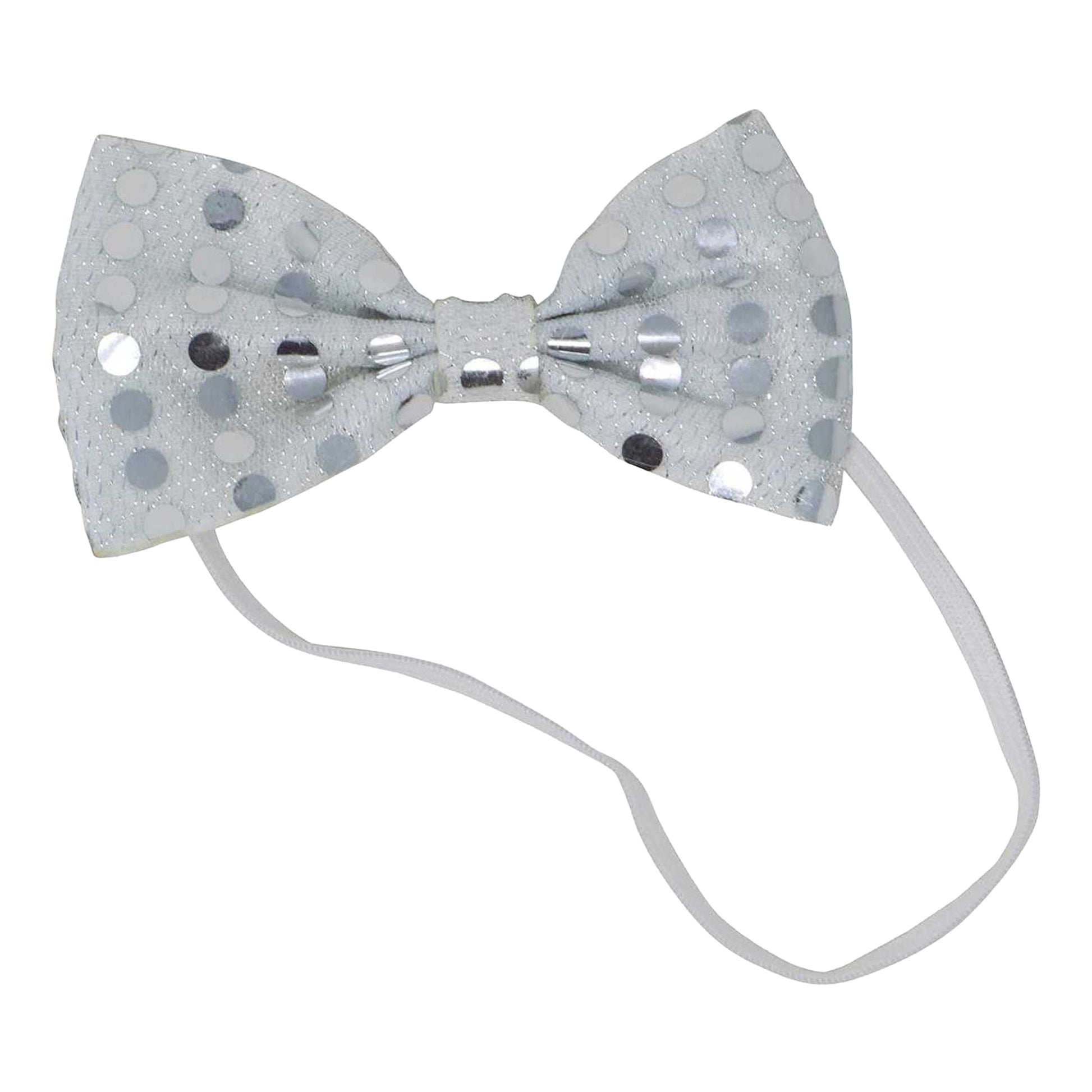 Silver - Front - Fiestas Guirca Sequins Bow Tie