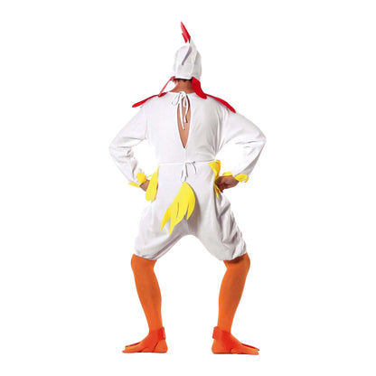 White - Back - Fiestas Guirca Mens Chicken Costume Set