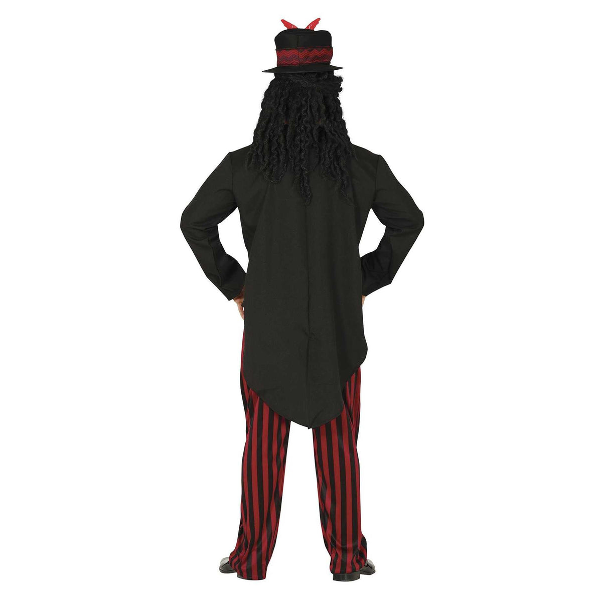 Black-Red - Back - Fiestas Guirca Mens Witch Doctor Costume Set