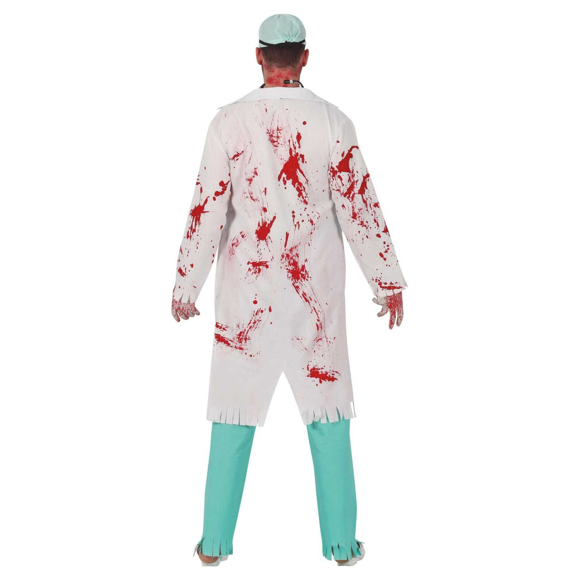 Blue-White - Back - Fiestas Guirca Mens Doctor Zombie Costume Set