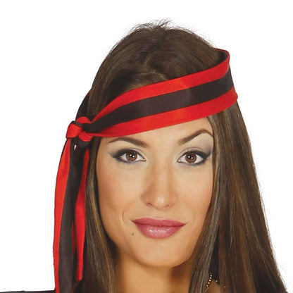 Black-Red - Side - Fiestas Guirca Womens-Ladies Overseas Pirate Costume Set