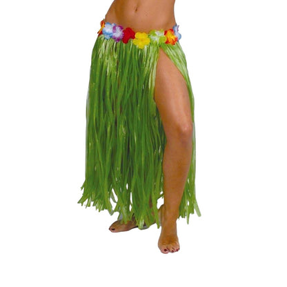 Green - Back - Fiestas Guirca Womens-Ladies Hawaiian Flowers Costume Skirt