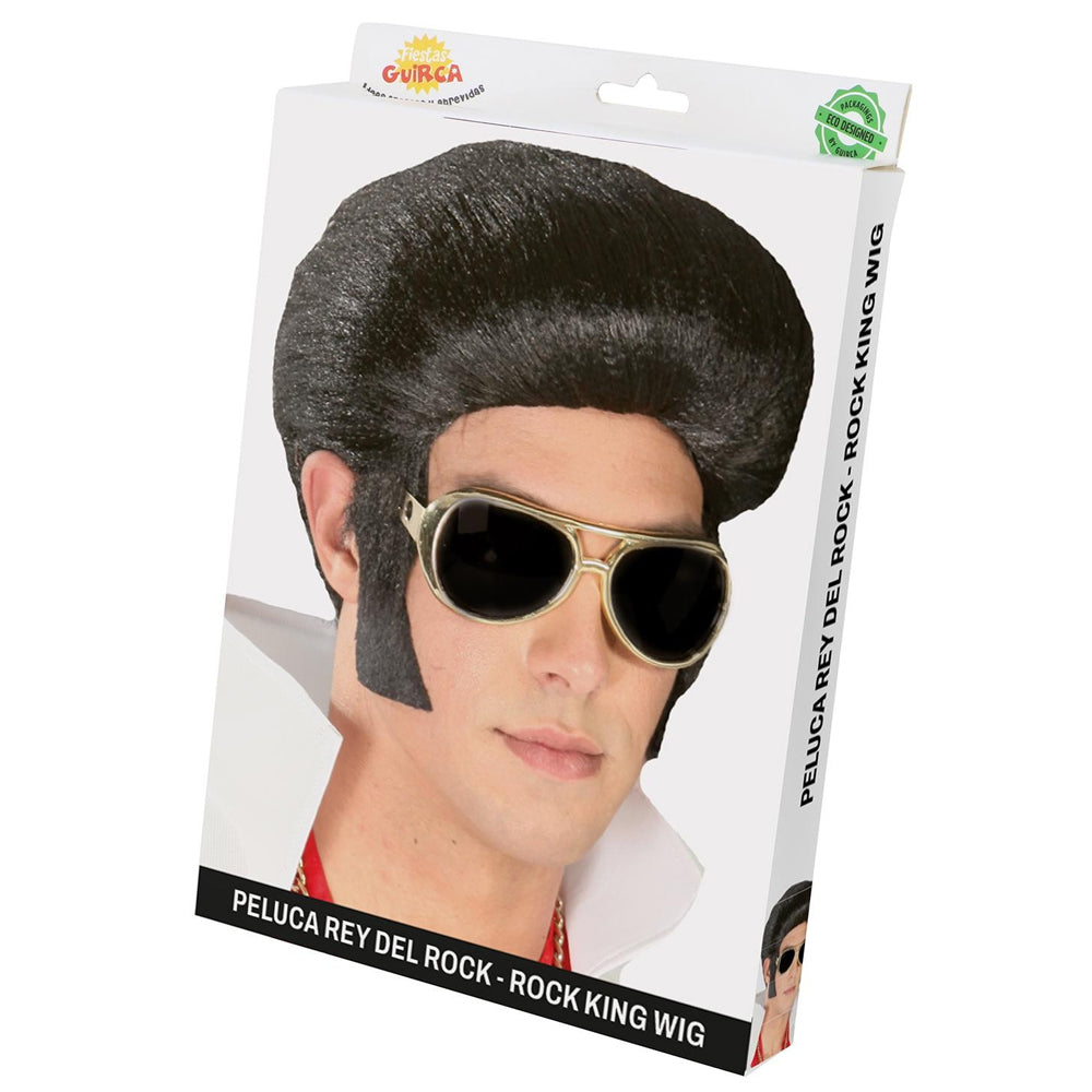 Black - Back - Fiestas Guirca Mens King Of Rock And Roll Wig
