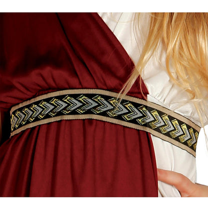 Burgundy-Beige - Side - Fiestas Guirca Girls Roman Costume Set