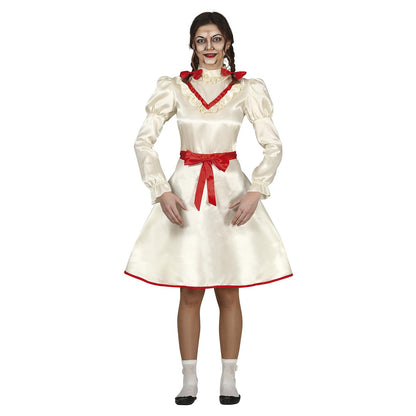 White-Red - Front - Fiestas Guirca Girls Cursed Doll Costume Dress