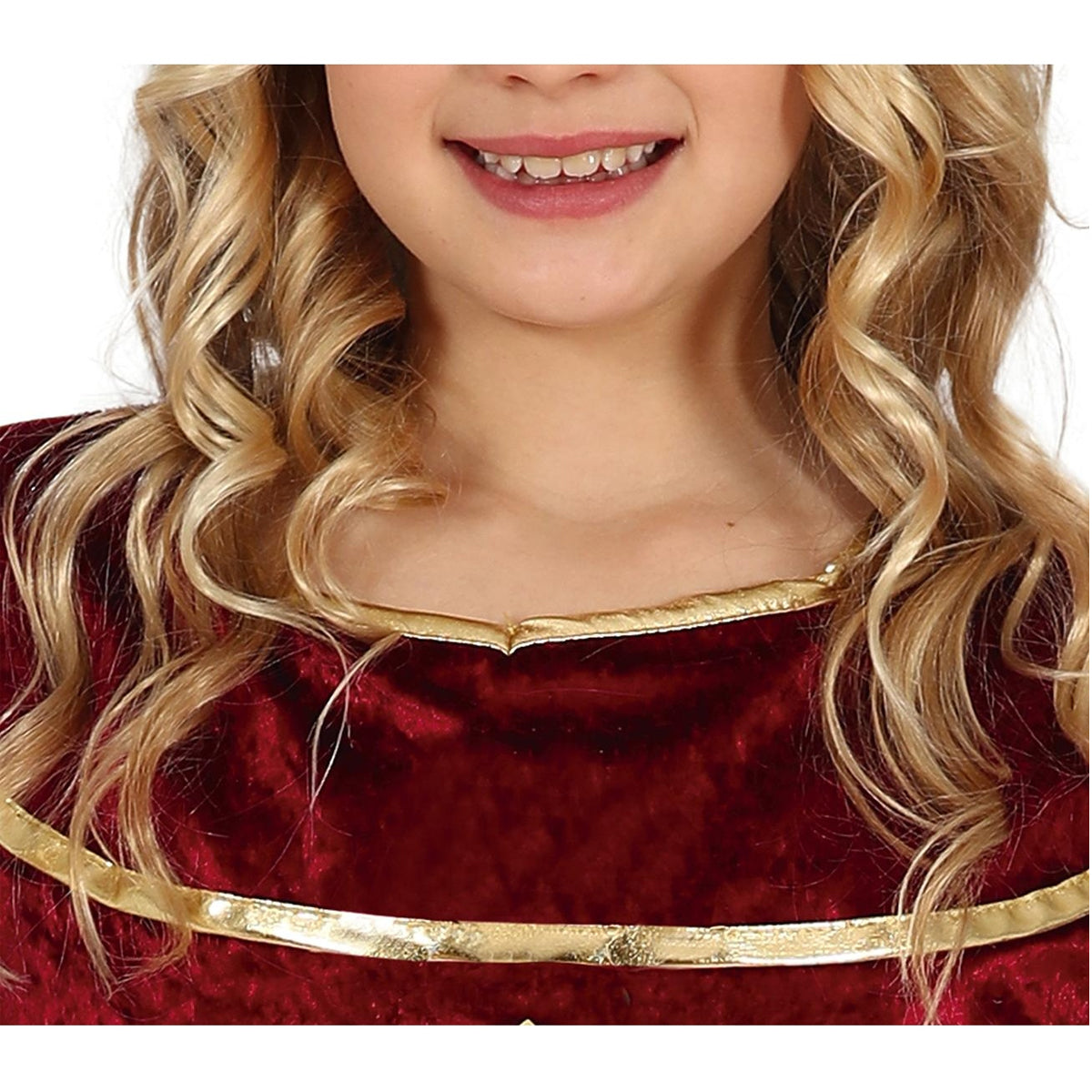 Burgundy - Pack Shot - Fiestas Guirca Girls Medieval Princess Costume