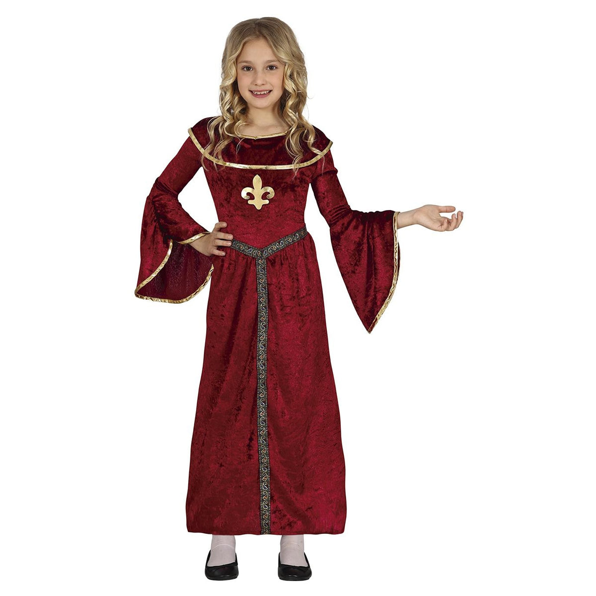 Burgundy - Front - Fiestas Guirca Girls Medieval Princess Costume