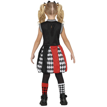 Red-Black - Back - Fiestas Guirca Girls Dangerous Cheerleader Costume