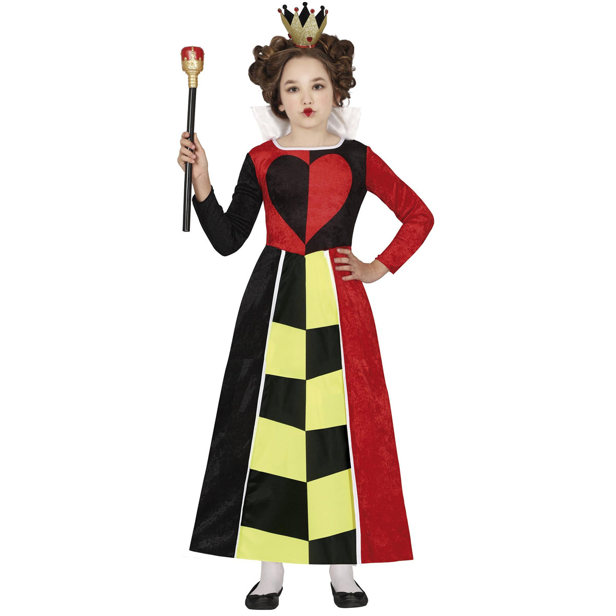 Red-Black - Front - Fiestas Guirca Girls Queen Of Hearts Costume