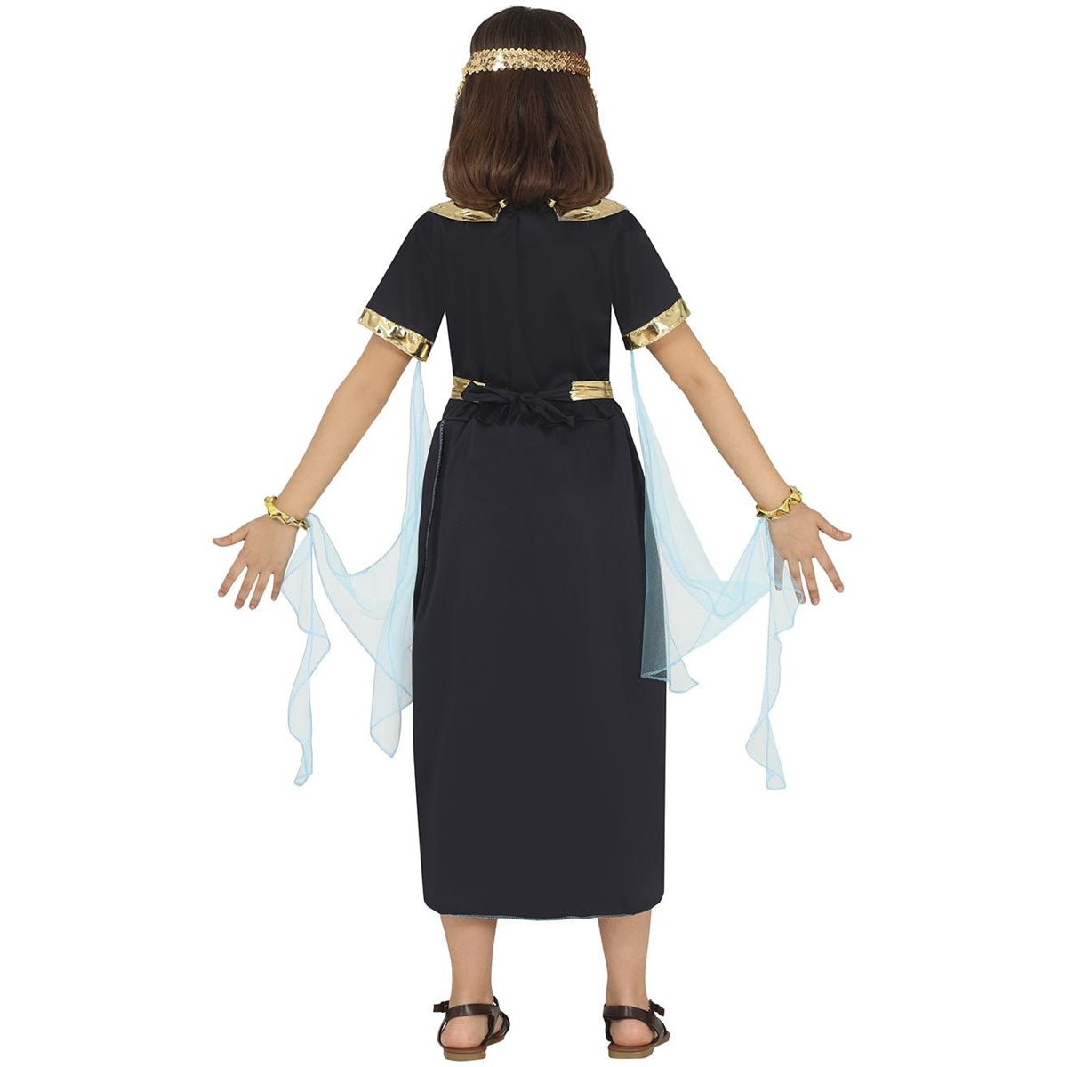 Black-Gold - Back - Fiestas Guirca Girls Egyptian Costume Set