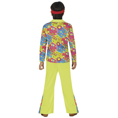 Green-Multicoloured - Back - Fiestas Guirca Childrens-Kids Hippy Costume Set