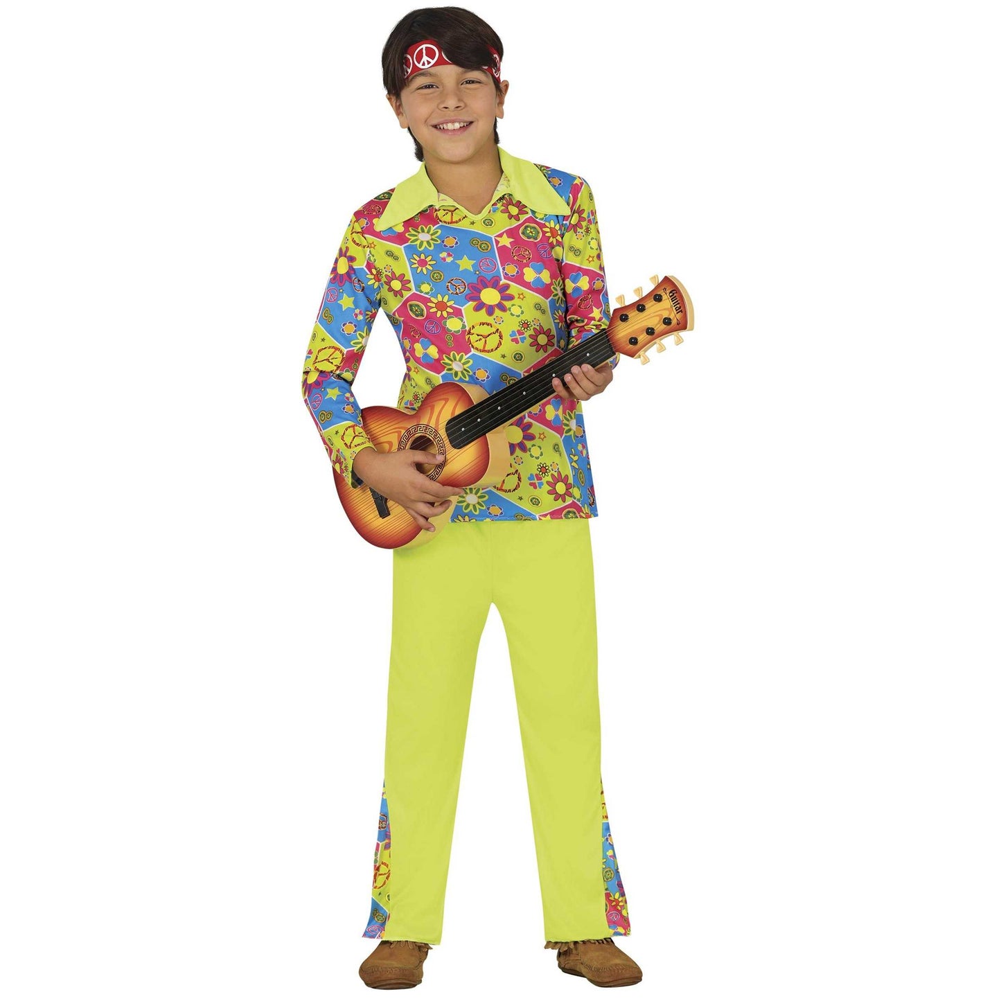 Green-Multicoloured - Front - Fiestas Guirca Childrens-Kids Hippy Costume Set