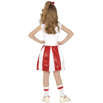 Red-White - Back - Fiestas Guirca Girls Cheerleader Sequins Costume