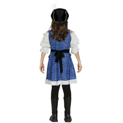 Black-White - Back - Fiestas Guirca Girls Captain Costume Set
