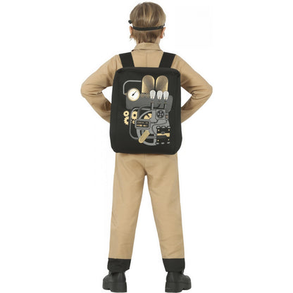 Black-Beige - Back - Fiestas Guirca Childrens-Kids Phantom Hunter Costume Set