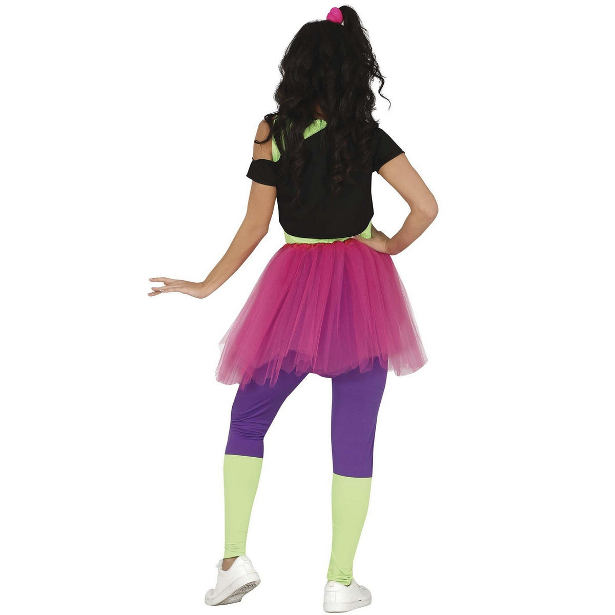 Multicoloured - Back - Fiestas Guirca Womens-Ladies Singer 80s Costume Set